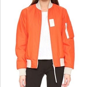 RAG -BONE Orange Bomber Jacket Georgie Warm Jacket Size Xs